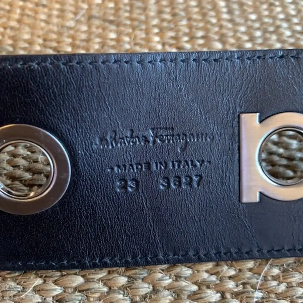 Ferragamo Leather Wide Logo Belt